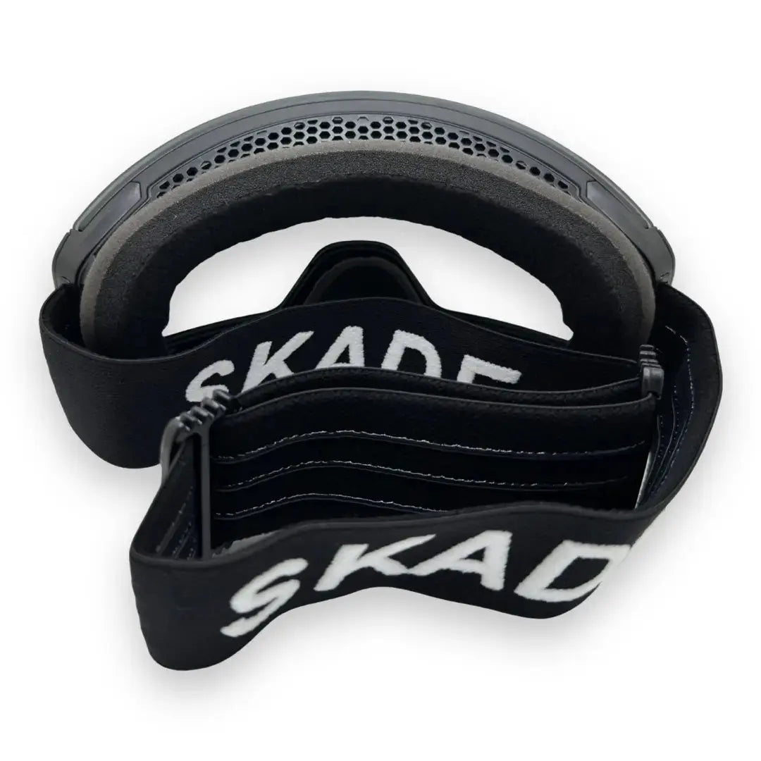 a close up of a pair of black headphones