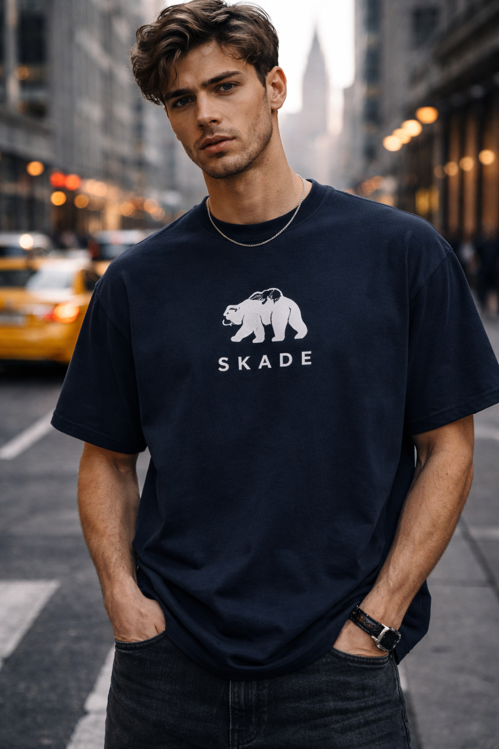 Unisex Organic Oversized High Neck T-shirt – Mama Bear & Cub Skade