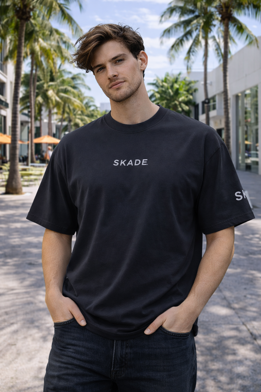 Boxy Oversize Fade Tee Skade (Dark Color) Skade