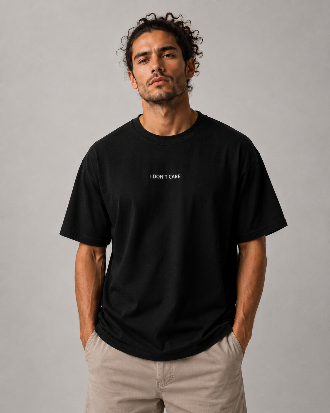 I Don't Care Tee – Embroidered Skade