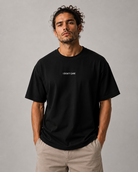 I Don't Care Tee – Embroidered Skade