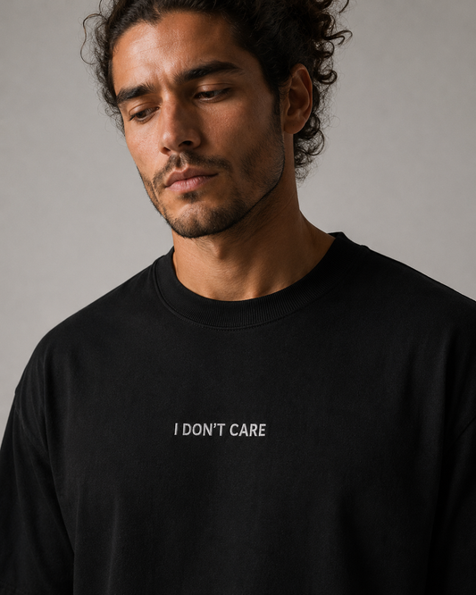 I Don't Care Tee – Embroidered Skade