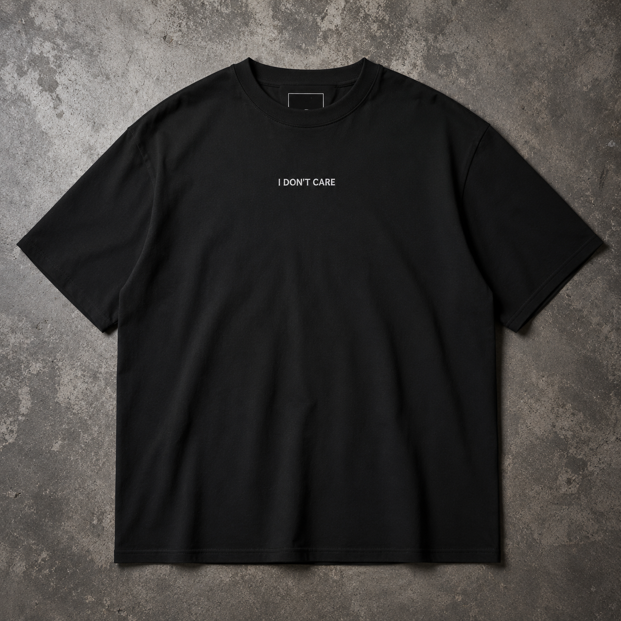 I Don't Care Tee – Embroidered Skade