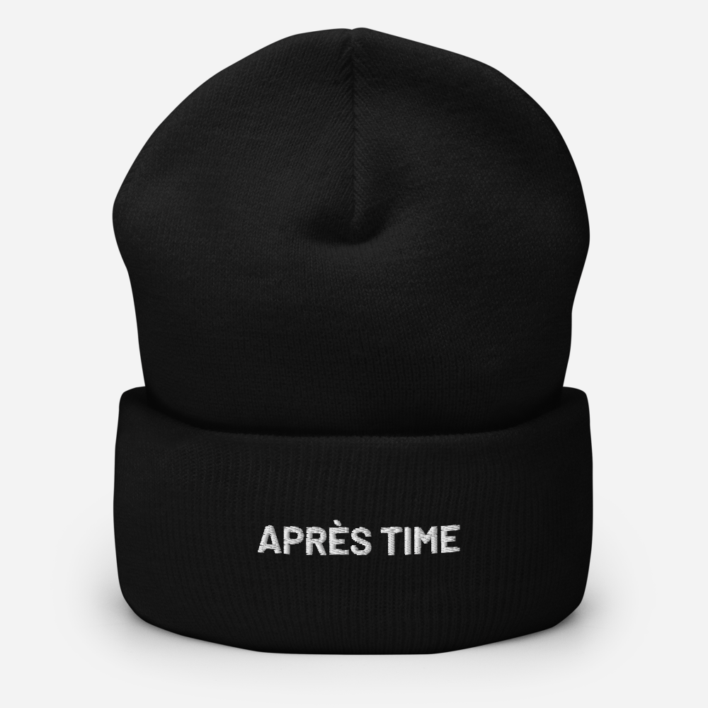 Cuffed Beanie Après Time White Letters Skade