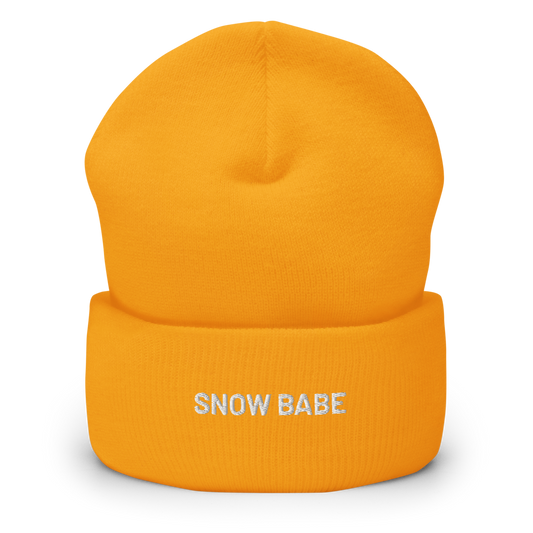 Cuffed Beanie Snow Babe White Letters Skade