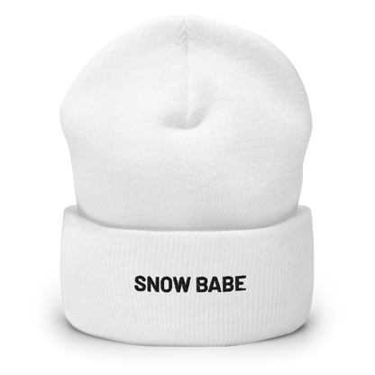 Cuffed Beanie Snow Babe Black Letters Skade