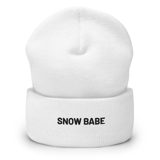 Cuffed Beanie Snow Babe Black Letters Skade