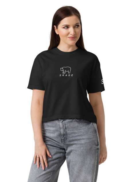SKADE Women’s Heavyweight Boxy Tee – Bear Crest Edition Skade