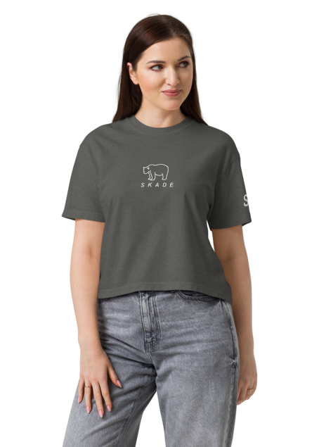 SKADE Women’s Heavyweight Boxy Tee – Bear Crest Edition Skade